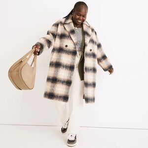 Madewell Courton Coat in Plaid size Large